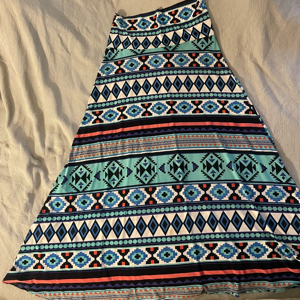 Aztec print maxi skirt